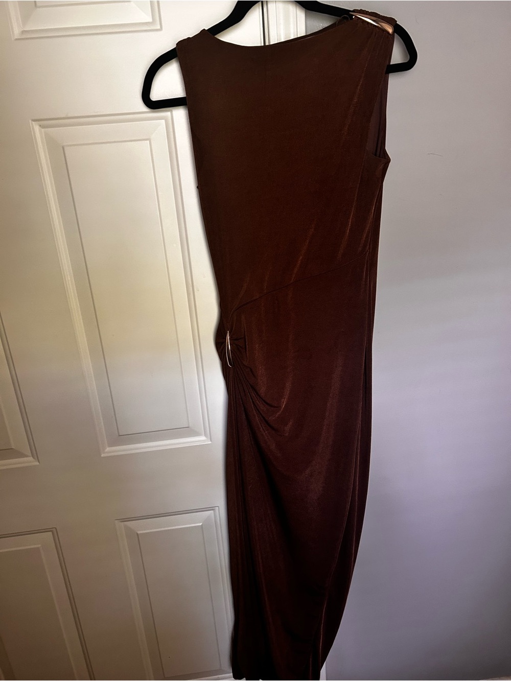 Altar'd State Chocolate Brown One-Shoulder Maxi Dress